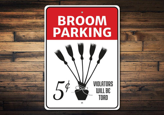 Broom Parking Witch Sign