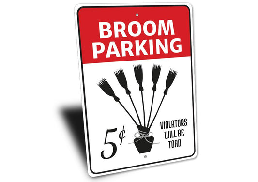 Broom Parking Witch Sign
