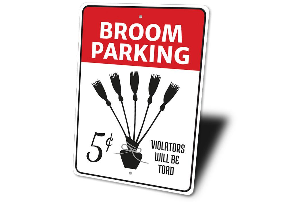 Broom Parking Witch Sign