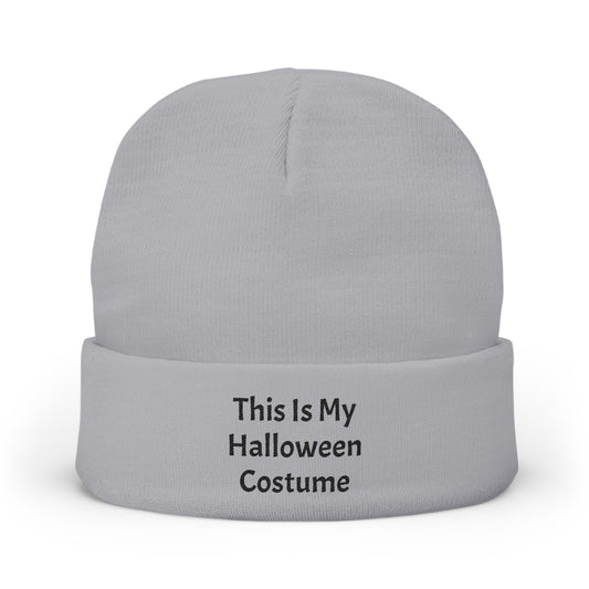 This Is My Halloween Costume Knit Beanie, Embroidered Beanie Hat, Spooky Party Accessory, Winter Warmth, Gift for Halloween Lovers