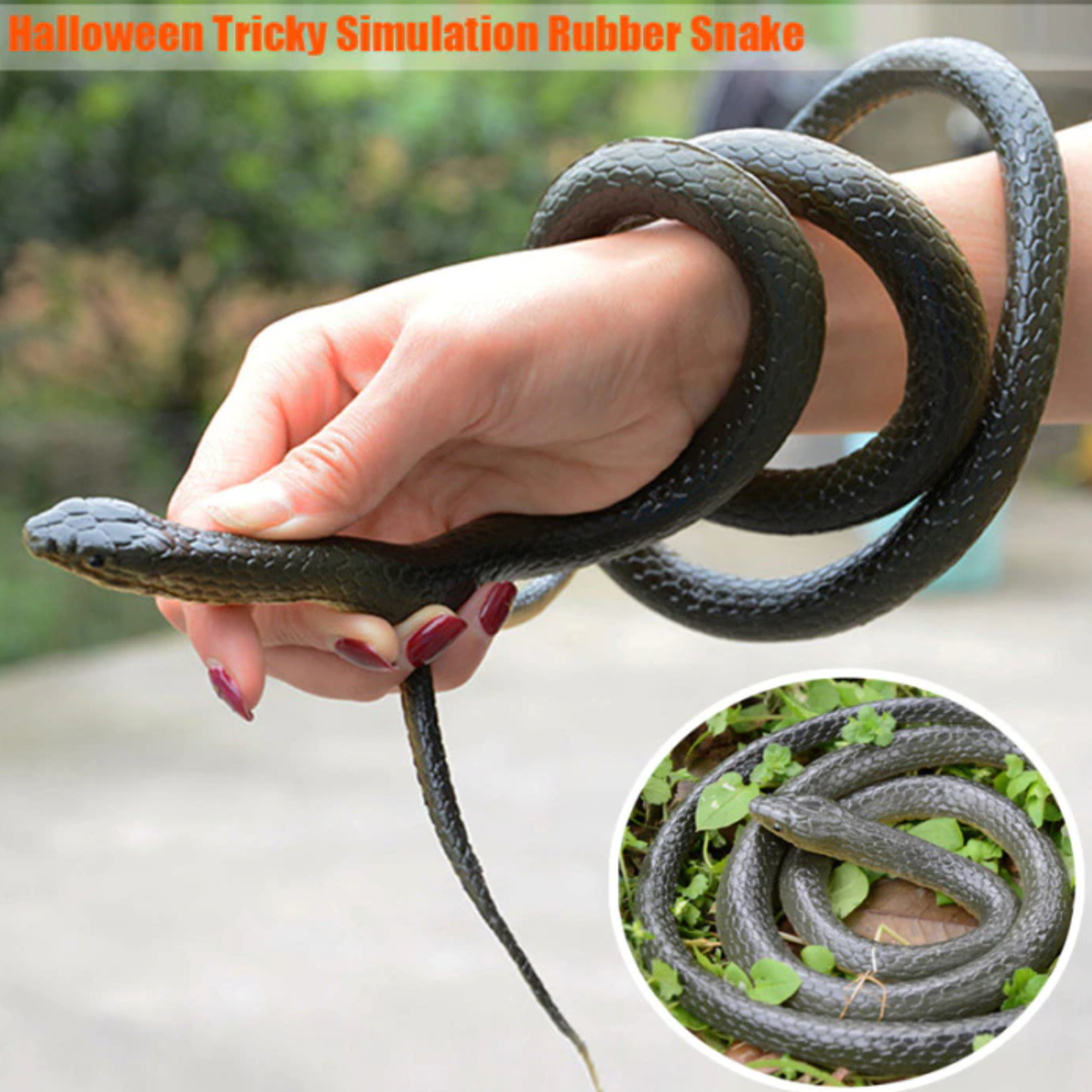 Fake Realistic Snake Lifelike Real Scary Rubber Toy Prank Party Joke