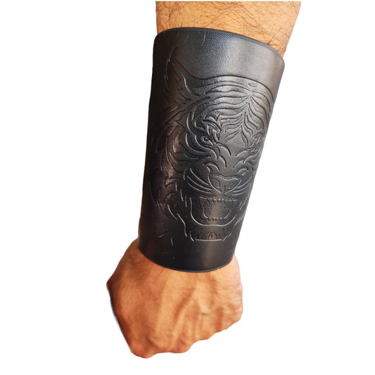 Tiger Bracelet Bracer Pu Leather Cuff Medieval Halloween Costume men