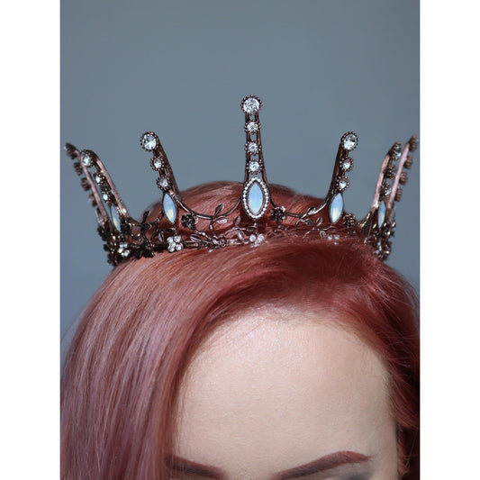 Aggressively Rosy Crown Tiara in Rose Gold and Opal | Royalty Crown Pa