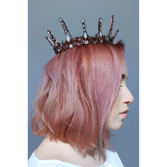 Aggressively Rosy Crown Tiara in Rose Gold and Opal | Royalty Crown Pa