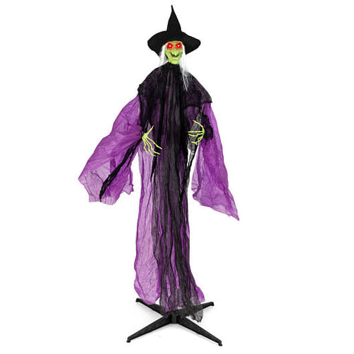 7.2 ft Halloween Standing Witch with Lighted Eyes and Automatic Arm