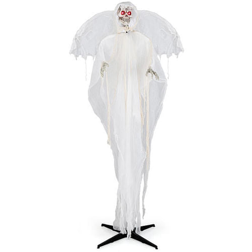 8.3 ft Halloween Standing Haunted Angel with Lighted Eyes and Flapping Wings