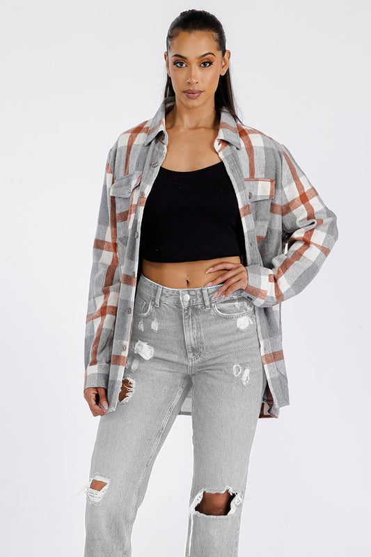 Boyfriend Oversized Soft Flannel Shacket FL506
