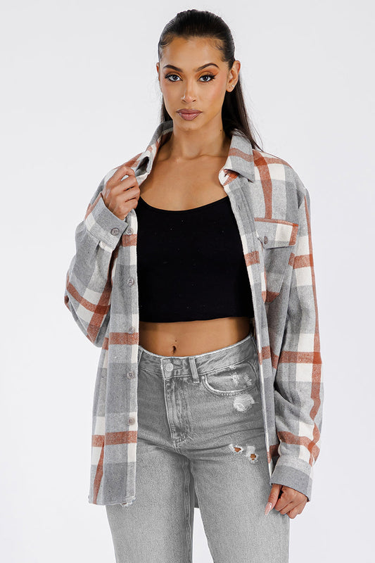 Boyfriend Oversized Soft Flannel Shacket FL506