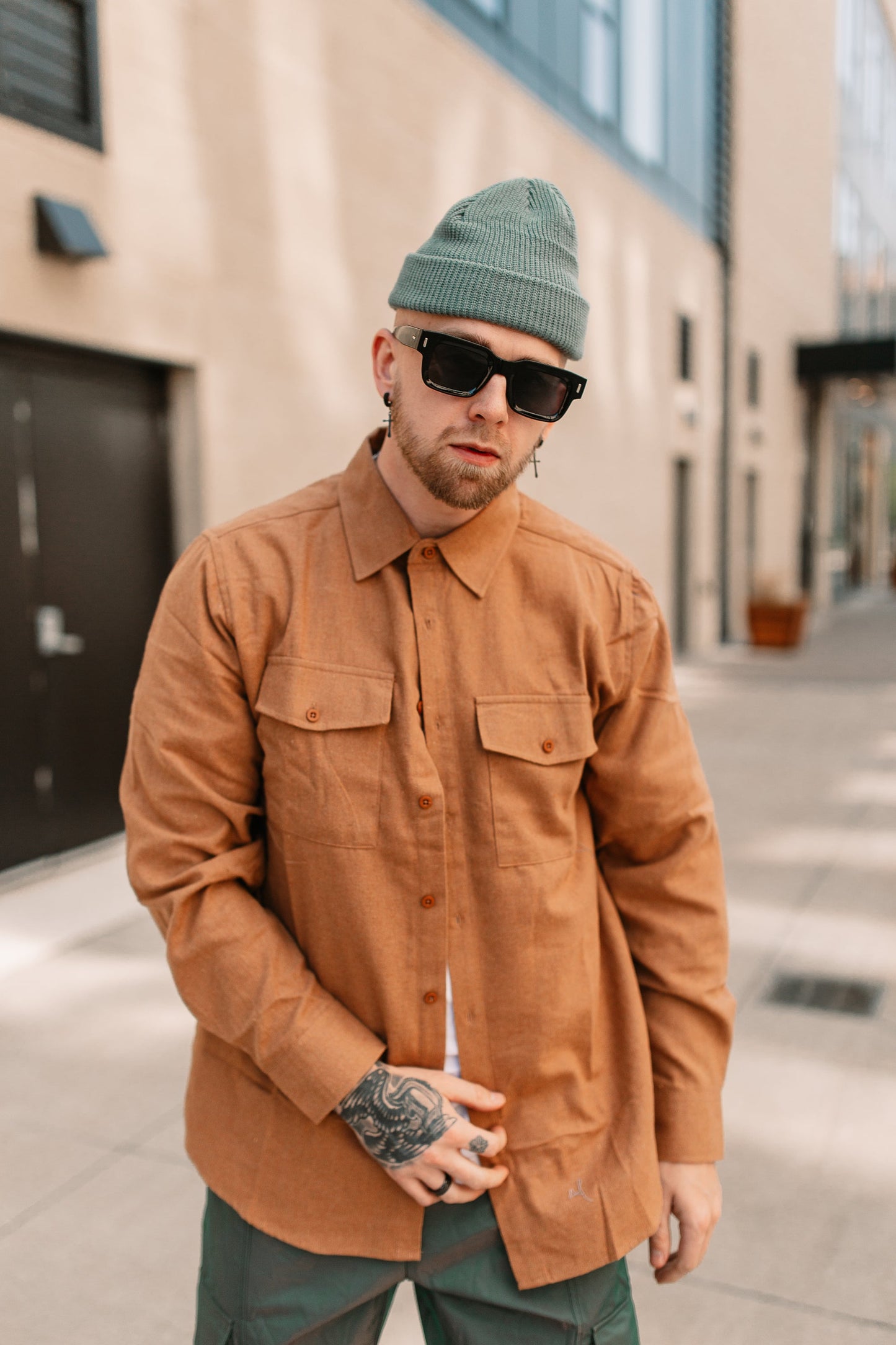 Plain Staple Plaid Brushed Flannel Shirt Jacket Shacket FL201