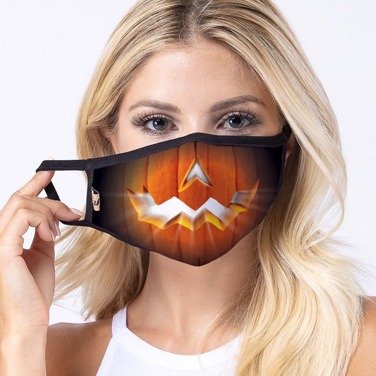 Halloween pumpkin 3-Layered Face Cover-PM0262 – Trendy Drop 2025 Edition