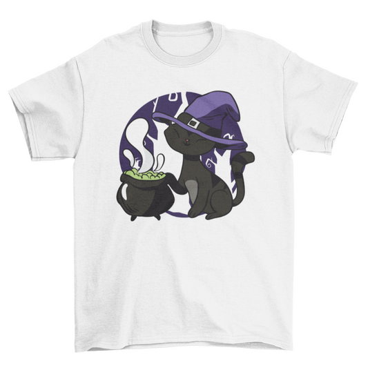 Cute witch cat t-shirt