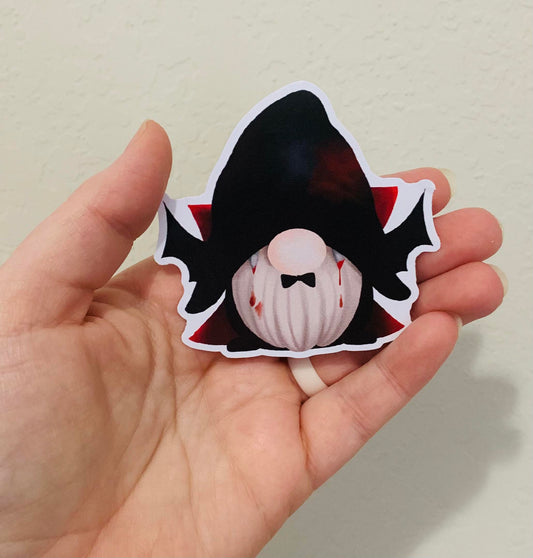 Vampire Gnome- Scary Gnome Stickers/Magnet