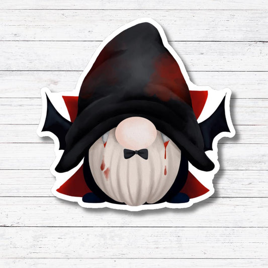 Vampire Gnome- Scary Gnome Stickers/Magnet