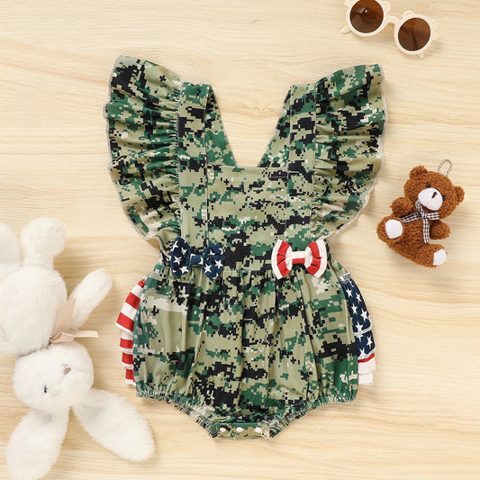 Baby's Girl 4th Of July Independence Day Style Camouflage Pattern