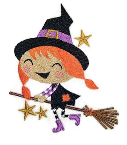 Winifred Witch Rides a Broom Embroidered Iron on/Sew Patch [4.83" X