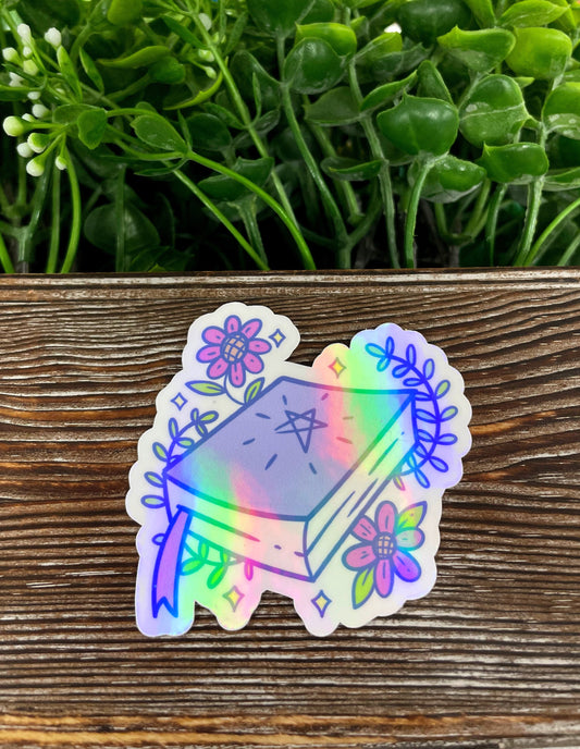 Cute Magic Spellbook, Die Cut Sticker, Graphic Art Sticker, Vinyl, ,