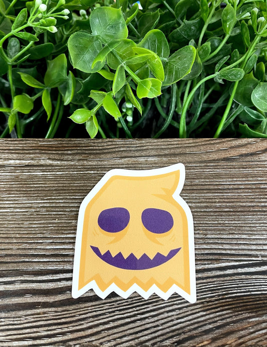 Pumpkin Costume, Die Cut Vinyl Sticker, Boho Fun, Water Resistant,