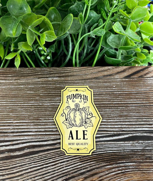 Pumpkin Ale Best Quality, Die Cut Vinyl Sticker, Boho Fun, Water