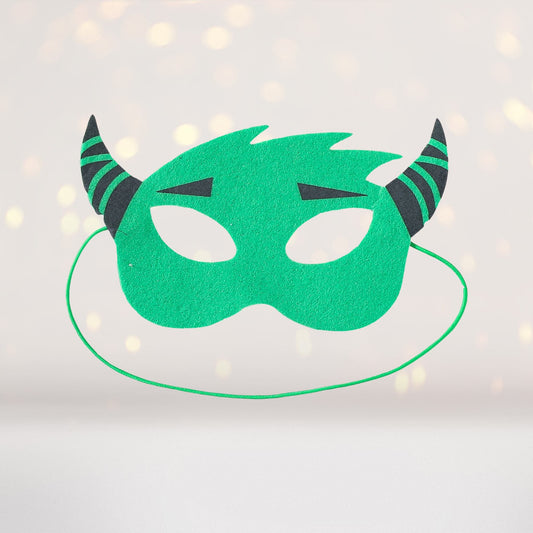 Green Alien Monster Felt Kids Costume Mask