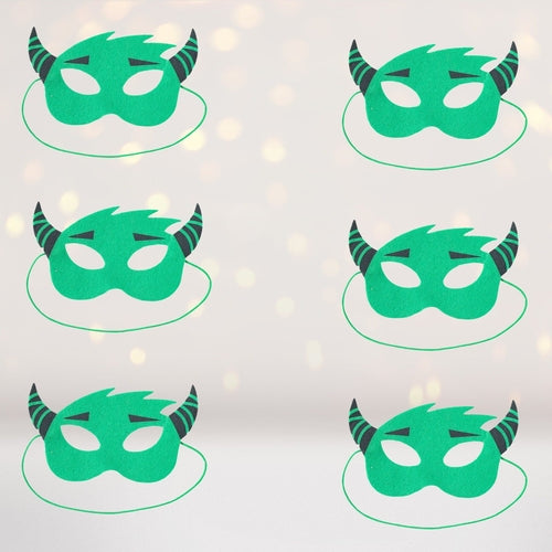 Green Alien Monster Felt Kids Costume Mask