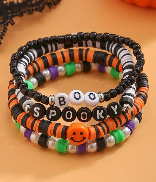 HALLOWEEN THEME 4 PIECE STRETCH BRACELET SET – Trendy Drop 2025 Edition