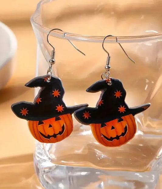 HALLOWEEN THEME ACRYLIC PUMPKIN EARRING – Trendy Drop 2025 Edition