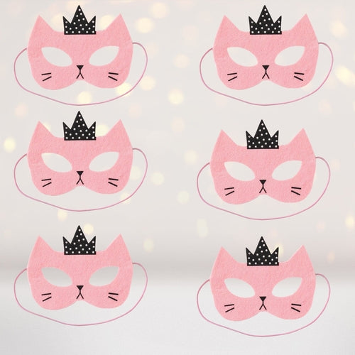 Pink Princess Kitty Cat Felt Costume Mask